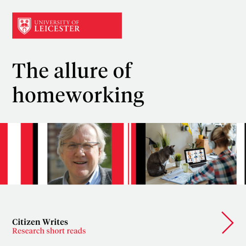 An image of Professor Stephen Wood which describes his blog titled 'The allure of homeworking'